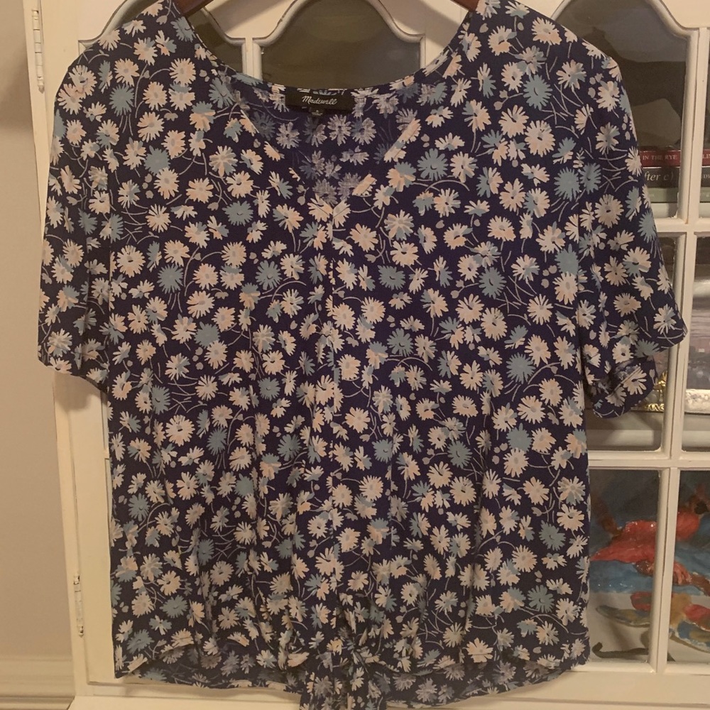 Madewell Blue Moon floral popover